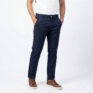 Zara Men's Skinny Fit Dark Blue Chinos Pants